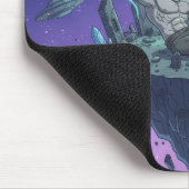 Kosmischer Showdown — Alien gegen Buff-Titan Mousepad (Ecke)
