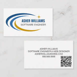 Kosmischer Software-Ingenieur Computer IT QR-Code Visitenkarte