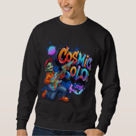 Kosmischer Solo-Alien-Gitarrespieler Weltraum-Musi Sweatshirt