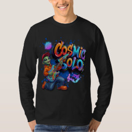 Kosmischer Solo-Alien-Gitarrespieler Weltraum-Musi T-Shirt