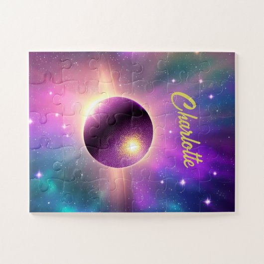 Kosmischer Spaß auf dem Lila Planeten, um das Univ Puzzle (Horizontal)