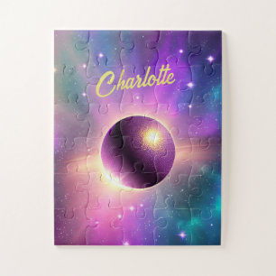 Kosmischer Spaß auf dem Lila Planeten, um das Univ Puzzle