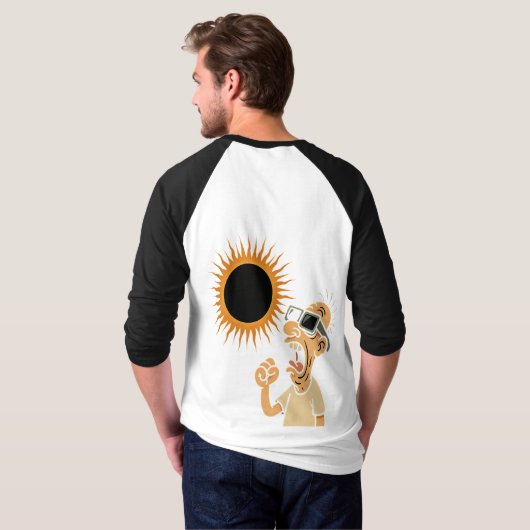 Kosmischer Spaß - Fun Eclipse Ringer T-Shirt für M (Schwarz voll)