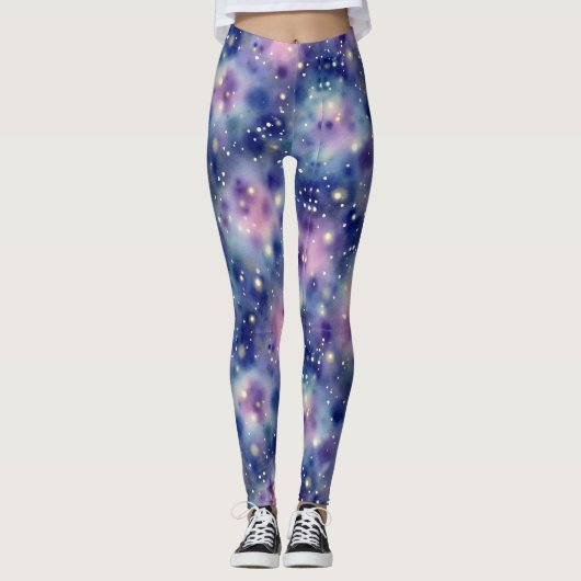 Kosmischer Staub Nahtloses Muster Leggings (Vorderseite)