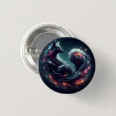 Kosmischer Sternenlicht-Fuchs-Geist-Fantasie-Tier Button (Vorne & Hinten)