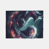 Kosmischer Sternenlicht-Fuchs-Geist-Fantasie-Tier Fleecedecke (Vorderseite (Horizontal))