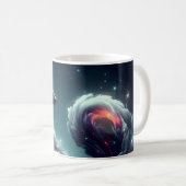 Kosmischer Sternenlicht-Fuchs-Geist-Fantasie-Tier Kaffeetasse (VorderseiteRechts)