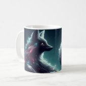 Kosmischer Sternenlicht-Fuchs-Geist-Fantasie-Tier Kaffeetasse (Vorderseite Links)