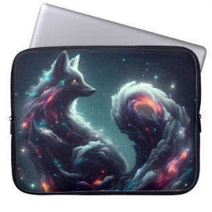 Kosmischer Sternenlicht-Fuchs-Geist-Fantasie-Tier Laptopschutzhülle