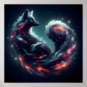 Kosmischer Sternenlicht-Fuchs-Geist-Fantasie-Tier Poster