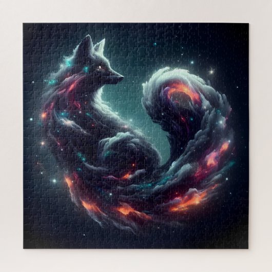 Kosmischer Sternenlicht-Fuchs-Geist-Fantasie-Tier Puzzle (Vertikal)