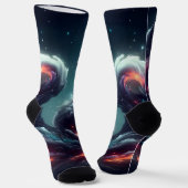 Kosmischer Sternenlicht-Fuchs-Geist-Fantasie-Tier Socken (Gewinkelt)