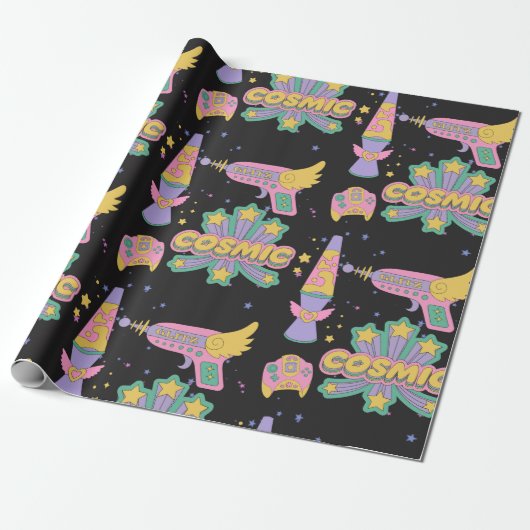Kosmischer Stil der 90er Geschenkpapier (Ungerollt)