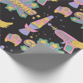 Kosmischer Stil der 90er Geschenkpapier (Ecke)