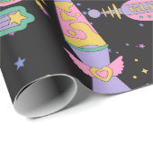 Kosmischer Stil der 90er Geschenkpapier (Rolleneckpunkt)