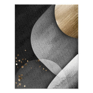Kosmischer Strudel: Ein Tanz aus Schwarz, Gold und Fotodruck
