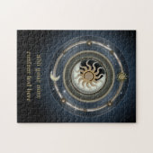 Kosmischer Sunmond-u. -stern-Entwurf Puzzle (Horizontal)