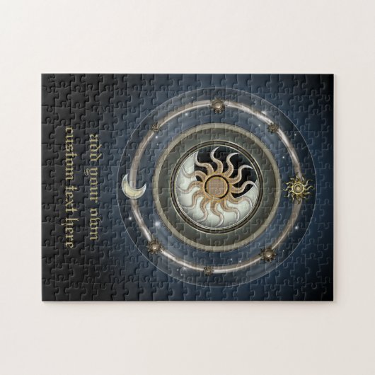 Kosmischer Sunmond-u. -stern-Entwurf Puzzle (Horizontal)