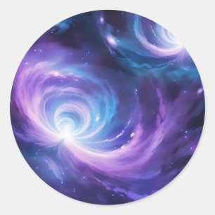 Kosmischer Swirl Dreamy Galaxy Runder Aufkleber