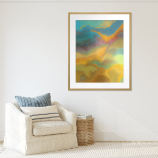 Kosmischer Swirl - Marmoriertes Abstraktes Gemälde Poster