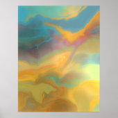 Kosmischer Swirl - Marmoriertes Abstraktes Gemälde Poster (Vorne)