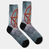 Kosmischer Tanz: Garnet Pentagram Socken (Rechts)
