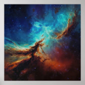 Kosmischer Tanz - Malerische Kunst im Weltraum Poster (Vorne)