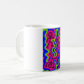 Kosmischer Tanz - Neon Stickmen Tasse (Vorderseite Links)