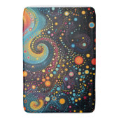 Kosmischer Tanz: Polka Dots in Space Art Badematte (Vorderseite Vertikal)
