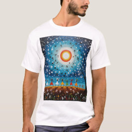 Kosmischer Tanz - Surreal Warli Landschaft T-Shirt