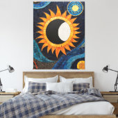 Kosmischer Tanzmosaik Leinwanddruck (Insitu (Schlafzimmer))