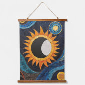 Kosmischer Tanzmosaik Wandteppich Mit Holzrahmen (Vorderseite)