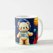 Kosmischer Teddy-Rakete Kaffeetasse (VorderseiteRechts)