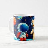 Kosmischer Teddy-Rakete Kaffeetasse (Vorderseite Links)