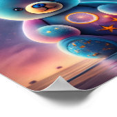 Kosmischer Teddybär Poster (Ecke)