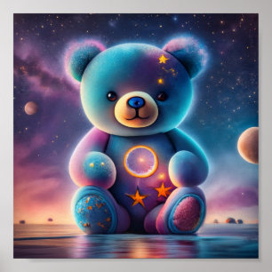 Kosmischer Teddybär Poster