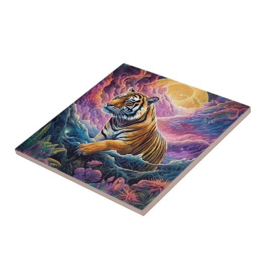 Kosmischer Tiger Fliese (Seite)