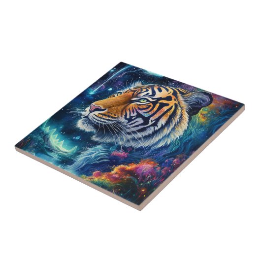 Kosmischer Tiger Fliese (Seite)