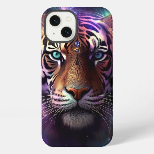 Kosmischer Tiger iPhone Hülle (Rückseite)