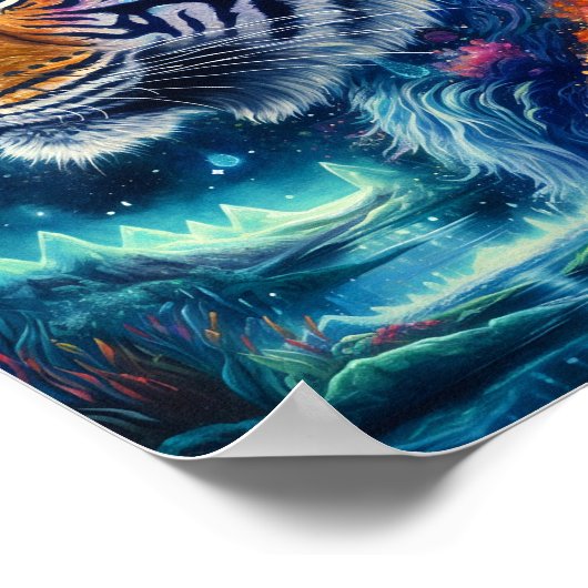 Kosmischer Tiger Poster (Ecke)