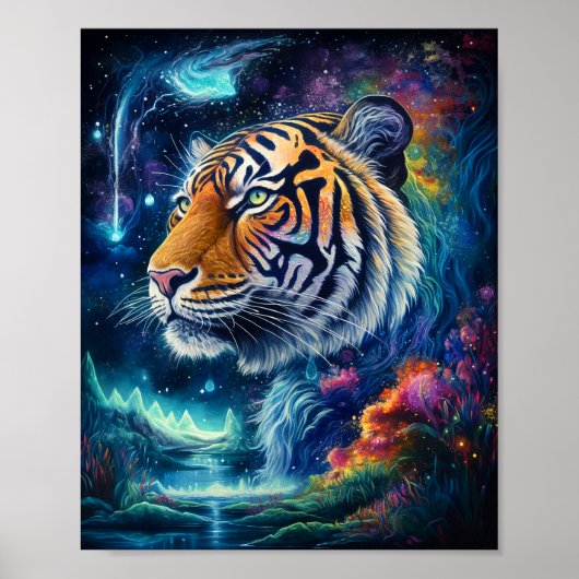 Kosmischer Tiger Poster (Vorne)