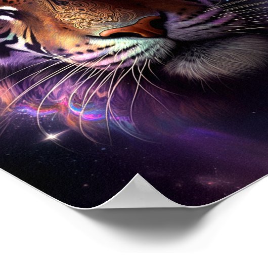 Kosmischer Tiger Poster (Ecke)