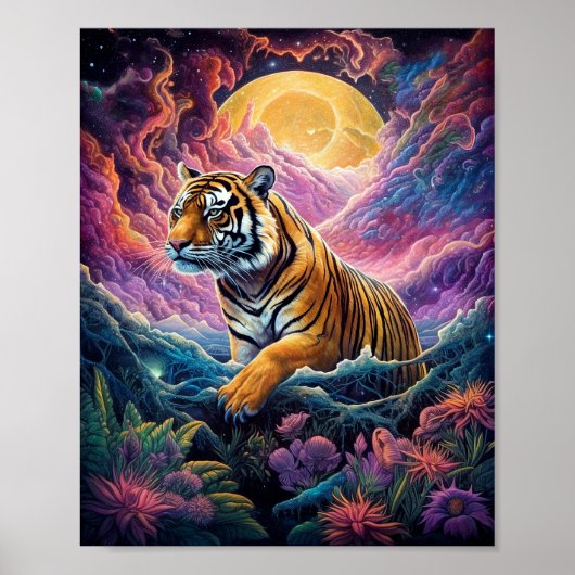 Kosmischer Tiger Poster (Vorne)