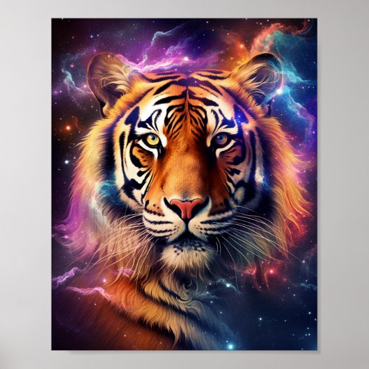Kosmischer Tiger Poster (Vorne)