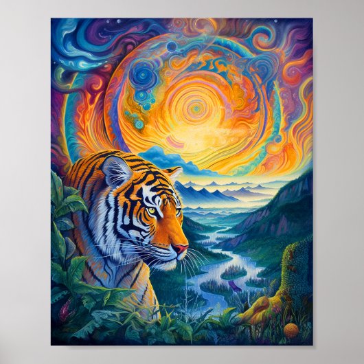 Kosmischer Tiger Poster (Vorne)