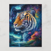 Kosmischer Tiger Postkarte (Vorderseite)