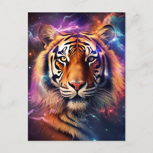 Kosmischer Tiger Postkarte (Vorderseite)