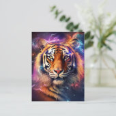 Kosmischer Tiger Postkarte (Stehend Vorderseite)