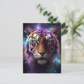 Kosmischer Tiger Postkarte (Stehend Vorderseite)