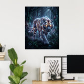 Kosmischer Tigernebel-Dschungel Poster (Heimbüro)